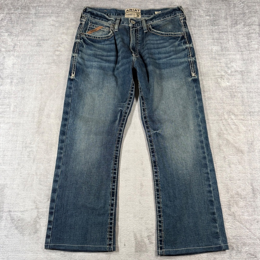 Ariat Jeans Mens 29 Blue M5 Lennox Medium Wash Straight Leg Rugged Work Denim